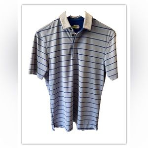 Murano Performance Golf Men’s Short Sleeve Striped Adult Polo Blue Small S